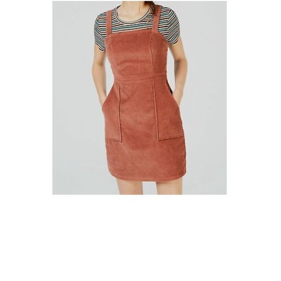 COMMON STITCH Rustic Brown Corduroy Mini Dress NEW LARGE - Picture 5 of 9